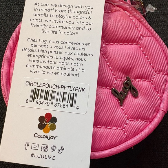 Lug Circle Embroidered Coin Pouch – Perfectly Pink (Embroidered Red Heart) - Picture 11 of 16